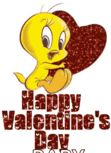 happy valentines day tweety heart glitter