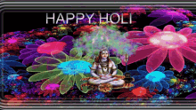 Happy Holi Flowers GIF - Happy Holi Flowers Fireworks GIFs