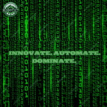a computer screen with the words innovate automate dominate on it