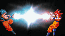 Goku Ssj Blue Vs Ssj Red GIF - Goku Ssj Blue Vs Ssj Red GIFs