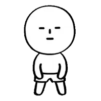 a black and white drawing of a cartoon character with a sad face