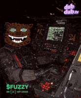 a cartoon character is sitting in front of a computer with the words dub dub.tv written above him