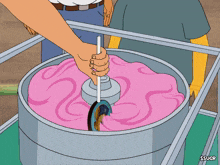 a cartoon of a cat making cotton candy with the watermark $sugr