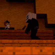 a minecraft character with a pumpkin on his head and the word prepa on the bottom right
