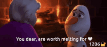 Olaf Melt GIF - Olaf Melt Some People Are Worth Melting For GIFs
