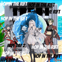 an animated advertisement for hop in the rift