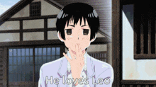 a man in a suit says he loves leo