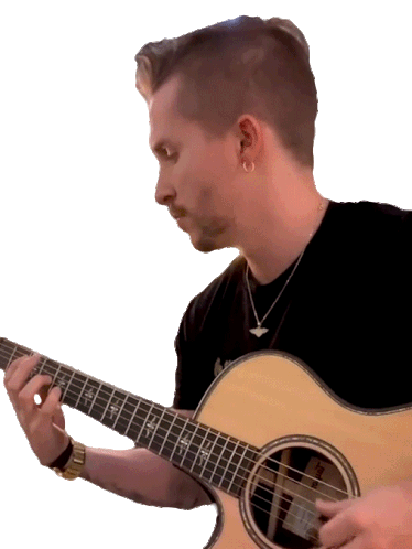 Playing My Acoustic Guitar Cole Rolland Sticker - Playing My Acoustic Guitar Cole Rolland Strumming My Guitar Stickers