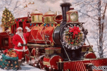 Christmas Train Santa Claus GIF - Christmas Train Santa Claus Merry Christmas GIFs