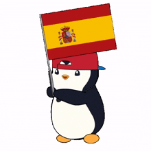 world flag barcelona spain penguin