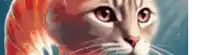 a close up of a cat 's face with orange eyes
