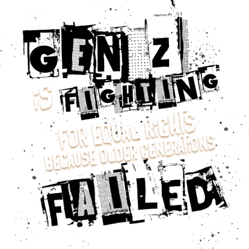 Gen Z Against Inequality And Authoritarianism Inequality Sticker - Gen Z Against Inequality And Authoritarianism Gen Z Inequality Stickers