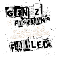 Gen Z Against Inequality And Authoritarianism Inequality Sticker - Gen Z Against Inequality And Authoritarianism Gen Z Inequality Stickers