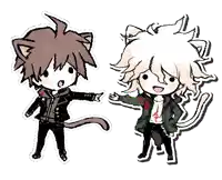 a drawing of a boy with cat ears next to a drawing of a boy with cat ears