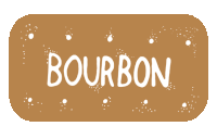 a brown cookie with the word bourbon written on it