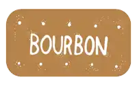 a brown cookie with the word bourbon written on it