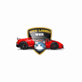 a red lamborghini with the words wen lambo wen written on it