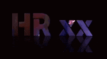 a purple background with the letters hr xx in the foreground