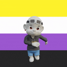 a cartoon character is wearing a hoodie that says trust