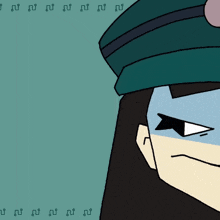 a cartoon drawing of a man with a hat and sunglasses