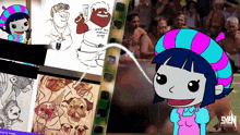 a cartoon character wearing a shirt that says let 's be family okay