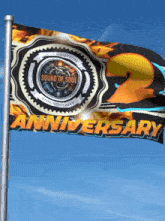 a sound of soul 2nd anniversary flag is flying in the wind