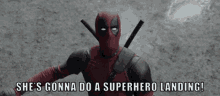 Superhero Landing Deadpool GIF