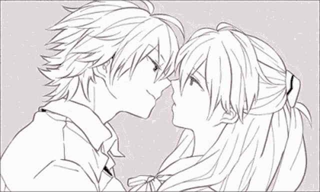 Cute Anime Kiss Drawing by DaBlackDevil - DragoArt