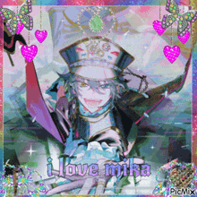 a picture of a anime character with the words i love mika on the bottom