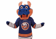 nhl national hockey league mascot hands up yes
