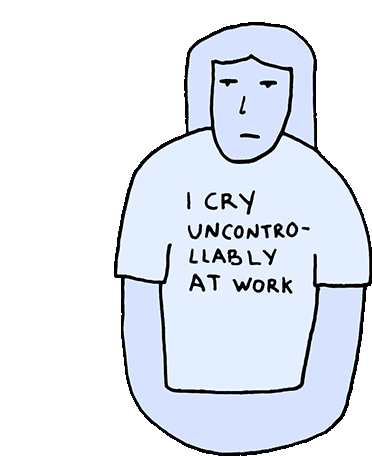 Cry At Work Cry Uncontrollably Sticker - Cry At Work Cry Uncontrollably Cry Out Stickers