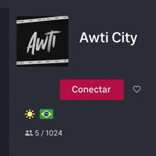 an awti city logo with a connectar button