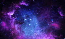 a blue and purple galaxy filled with stars