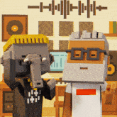 a man with glasses and a beard is standing next to another man with glasses