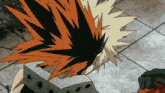 a close up of a person 's hair in a cartoon with a lot of hair .