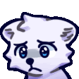 a cartoon polar bear with a sad look on its face .