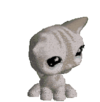 a littlest pet shop cat with a sad look on her face