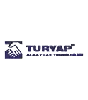 a blue logo that says turyap with a handshake