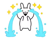 a cartoon rabbit is crying with water coming out of his eyes