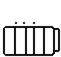 a pixel art illustration of a rainbow colored battery