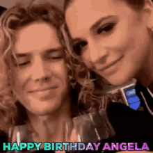 Hbdangela Happy Birthday Angela GIF - Hbdangela Happy Birthday Angela Cheers GIFs