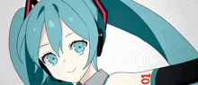 a drawing of a girl with headphones and the number 01 on her arm