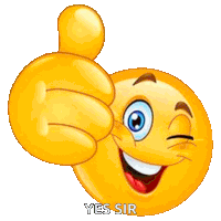 a yellow smiley face is giving a thumbs up and the words yes sir are below it