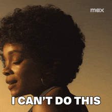 a woman says " i can 't do this " in a dark room