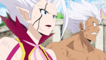 a man and a woman are standing next to each other in a cartoon scene