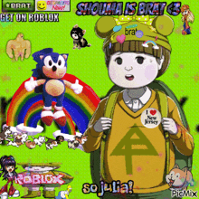 a cartoon of a boy wearing a sweater that says i love new jersey on it