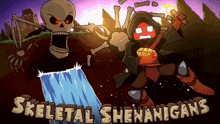 a video game called skeletal shenanigans has a skeleton and a wizard