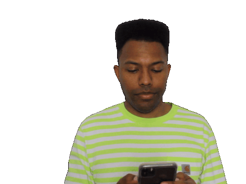 Black Prez Shocked Sticker - Black Prez Shocked Looking At Phone Stickers