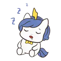 a cartoon drawing of a unicorn sleeping with the letters zz behind it