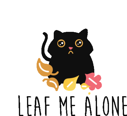 Leaf Me Alone Black Cat Sticker - Leaf Me Alone Black Cat Cat Stickers